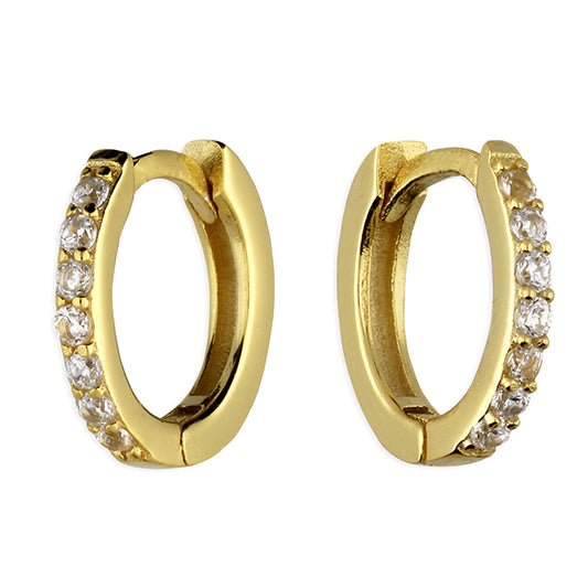 SUNSHINE CZ Huggie Hoop Earrings - 10mm - John Ross Jewellers