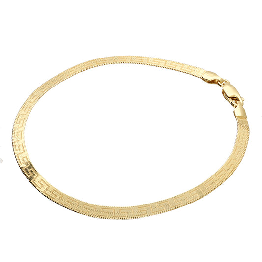 Sunshine Greek Pattern Herringbone Bracelet - John Ross Jewellers