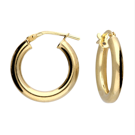 Sunshine Classic Tube Hoop Earrings | 14mm - John Ross Jewellers