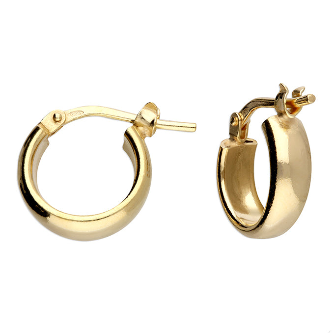 Sunshine Wide Huggie Hoop Earrings | 12mm - John Ross Jewellers