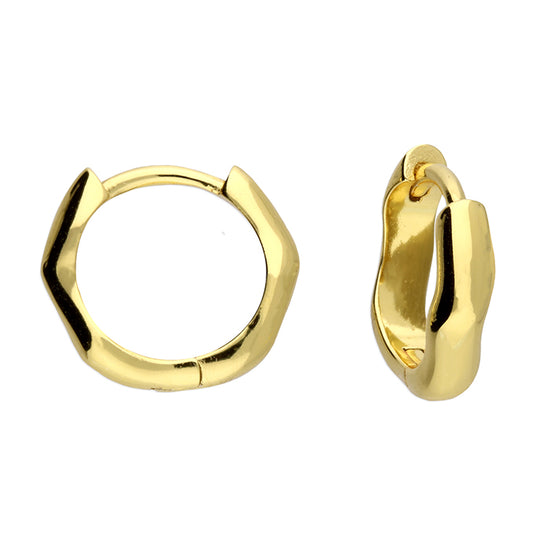 Sunshine Textured Huggie Hoop Earrings | 10mm - John Ross Jewellers