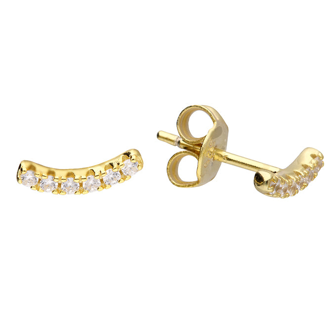 SUNSHINE CZ Curve Stud Earrings - John Ross Jewellers