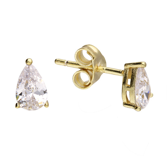 Sunshine Pear Cut CZ Stud Earrings - John Ross Jewellers