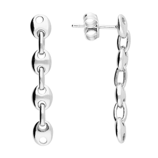 Silver Mariner Chain Drop Earrings - John Ross Jewellers