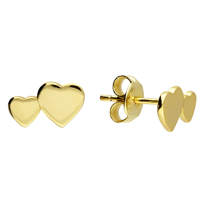 SUNSHINE Two Hearts Stud Earrings - John Ross Jewellers