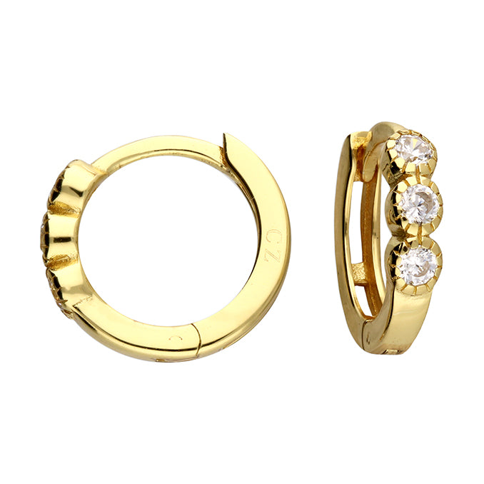 SUNSHINE CZ Trio Huggie Hoop Earrings - John Ross Jewellers