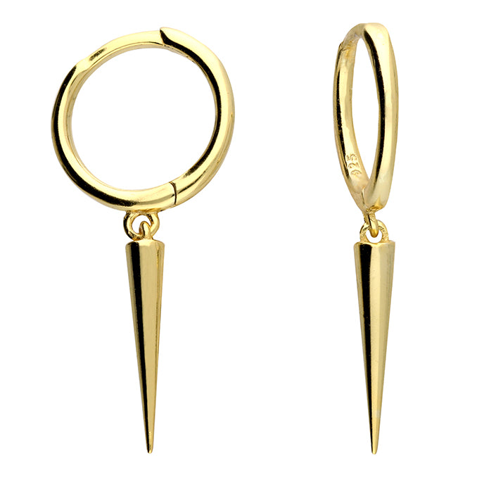 Sunshine Spike Charm Huggie Hoop Earrings | 10mm - John Ross Jewellers