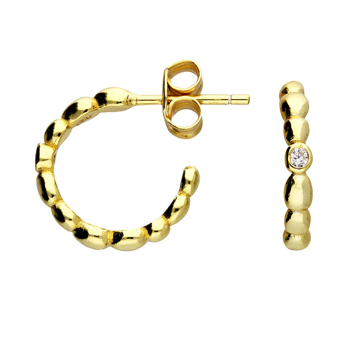 SUNSHINE Beaded CZ Hoop Earrings - John Ross Jewellers