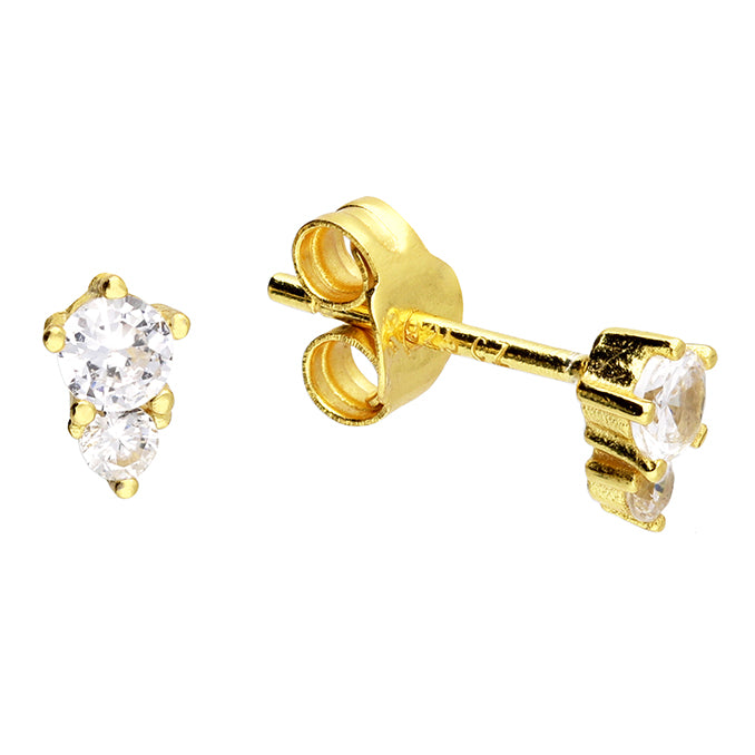 Sunshine Double CZ Stud Earrings - John Ross Jewellers