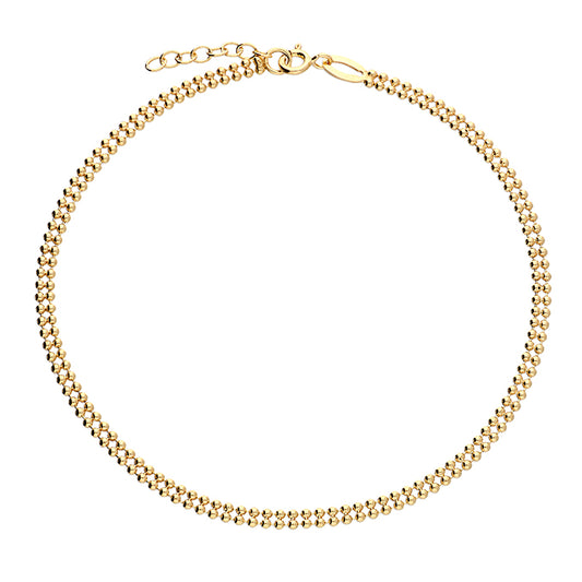 Sunshine Anklet - Delicate Double Beaded | 23-25cm - John Ross Jewellers