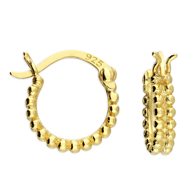 Sunshine Double Beaded Creole Hoop Earrings | 10mm - John Ross Jewellers