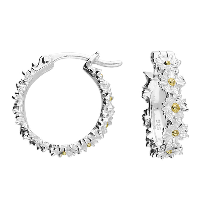 SUNSHINE Daisy Chain Hoop Earrings | 15mm - John Ross Jewellers