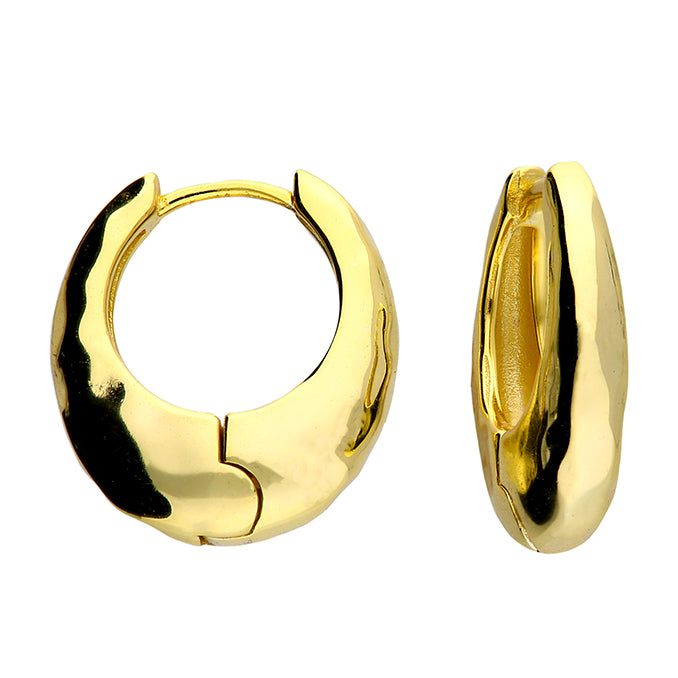 Sunshine Chunky Hammered Hoop Earrings - John Ross Jewellers