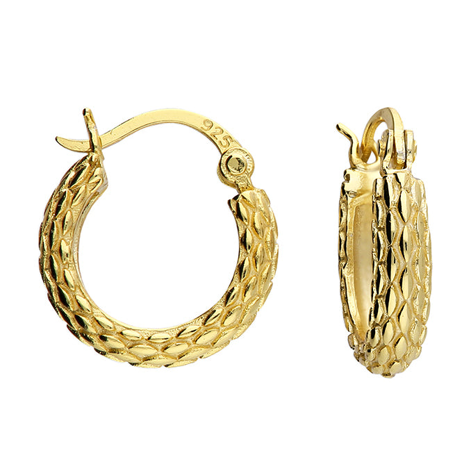 Sunshine Basket Weave Hoop Earrings - John Ross Jewellers