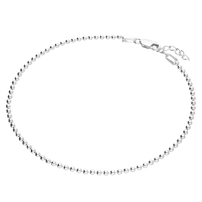 Silver Anklet - Bead Chain - John Ross Jewellers