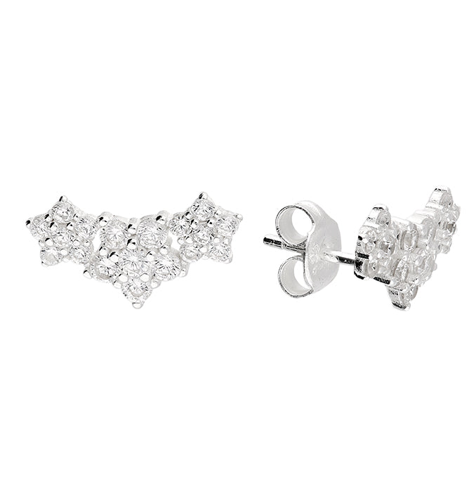 Silver CZ Garland Stud Earrings | Climber - John Ross Jewellers