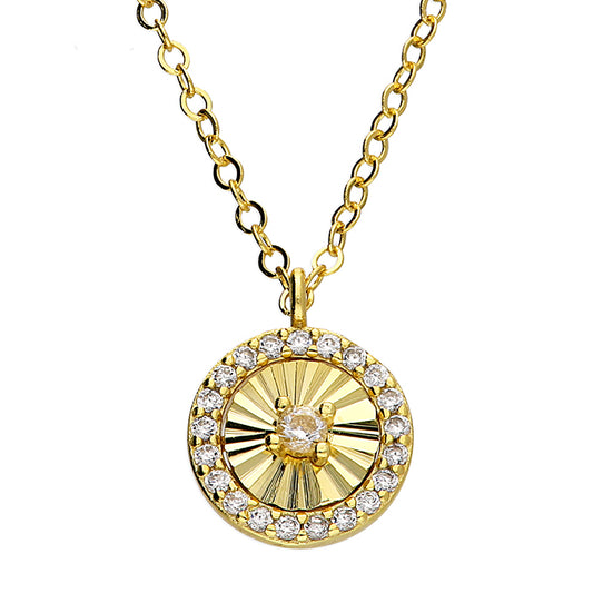 SUNSHINE CZ Fanned Disc Necklace - John Ross Jewellers