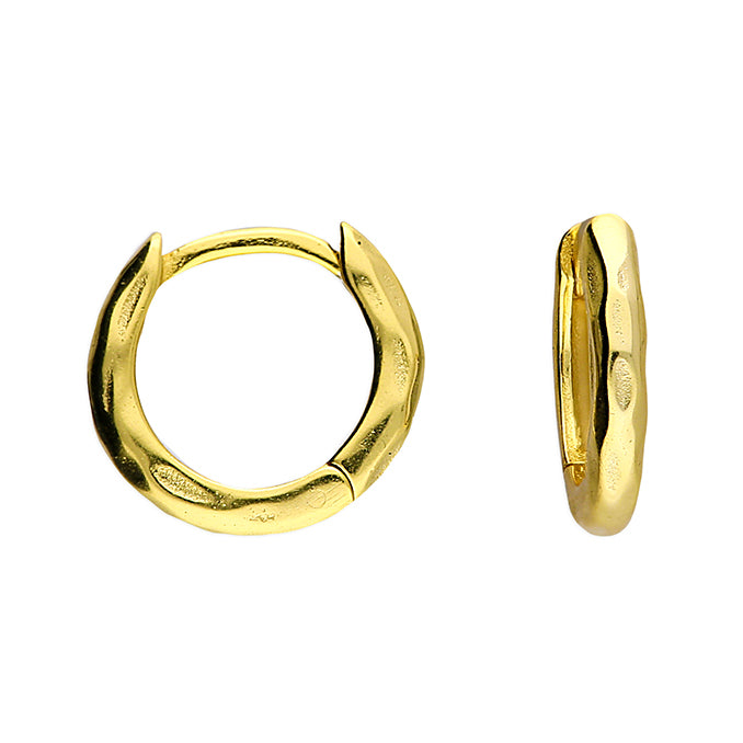 Sunshine Textured Huggie Hoop Earrings | 10mm - John Ross Jewellers