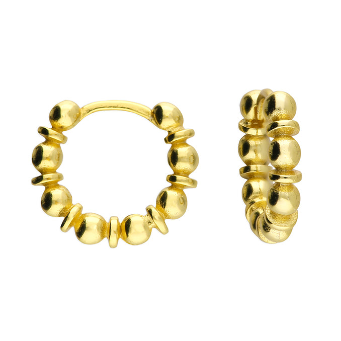 Sunshine Bobble Huggie Hoop Earrings | 13mm - John Ross Jewellers