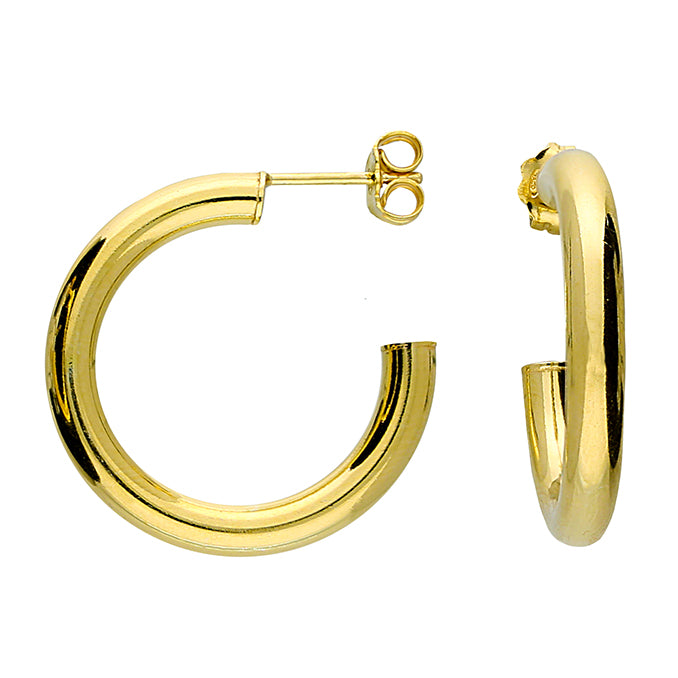 Sunshine Classic Tube Hoop Earrings | 25mm - John Ross Jewellers