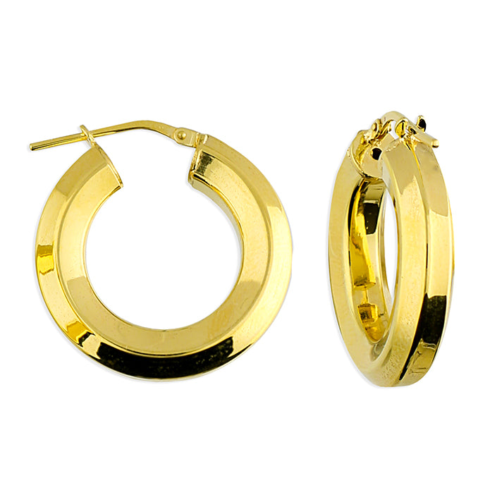 Sunshine Hexagonal Tube Hoop Earrings | 25mm - John Ross Jewellers
