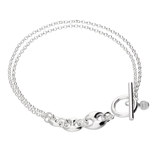 Silver Anchor Link & T-Bar Bracelet - John Ross Jewellers