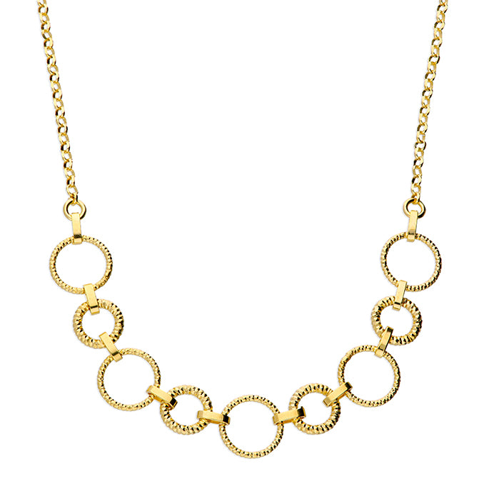 Sunshine Diamond Cut Circles Necklace | 41-46cm - John Ross Jewellers