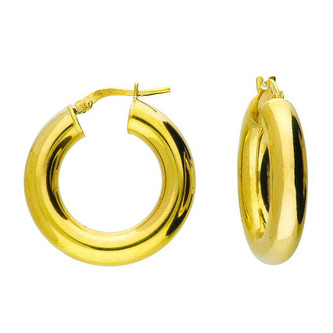 SUNSHINE Chunky Tube Hoop Earrings | 25mm - John Ross Jewellers