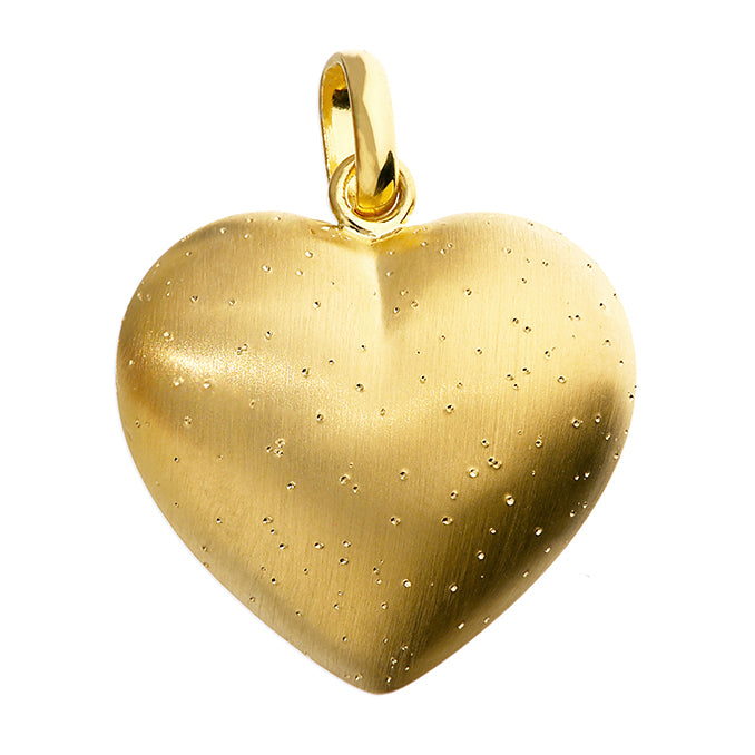 Sunshine Textured Heart Necklace | 20mm - John Ross Jewellers