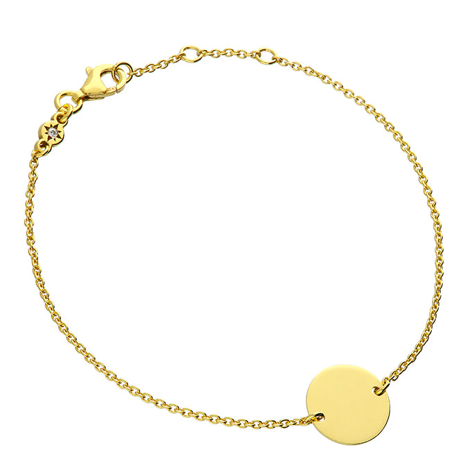Sunshine Identity Delicate Bracelet - Gold Round - John Ross Jewellers