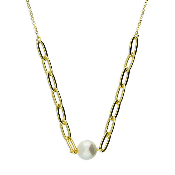 Sunshine Pearl & Paperlink Necklace | 43cm - John Ross Jewellers