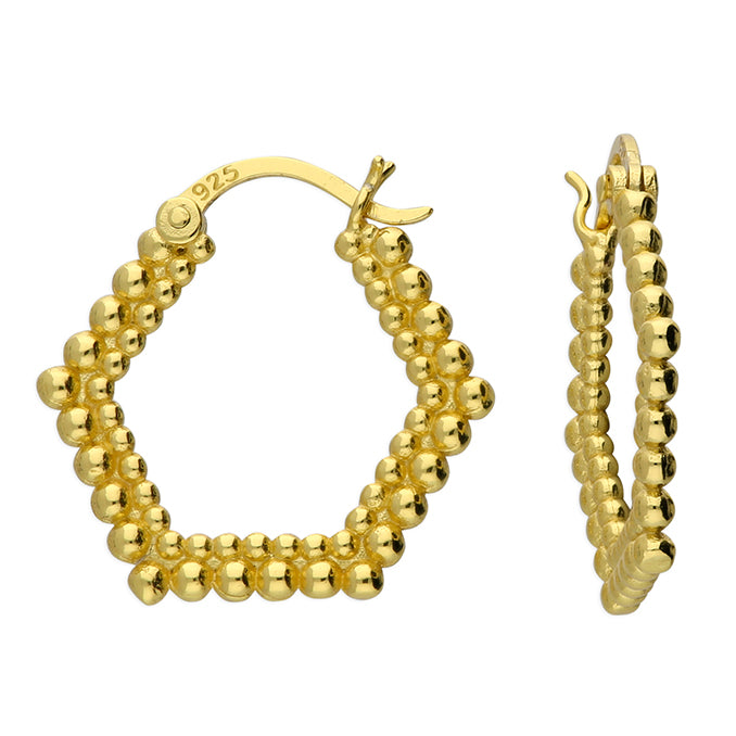 Sunshine Pentagon Beaded Hoop Earrings | 20mm - John Ross Jewellers