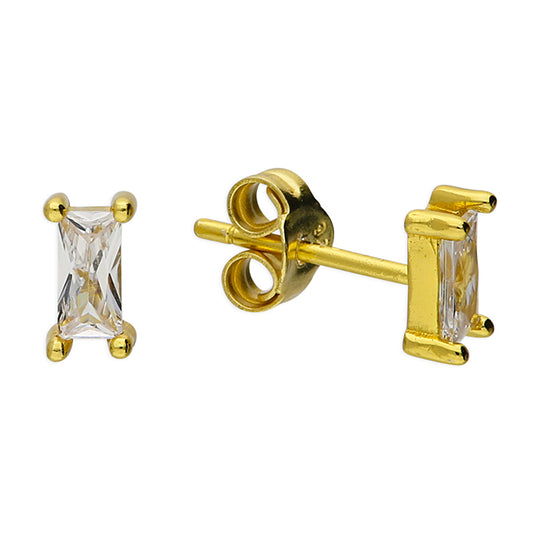 Sunshine CZ Rectangle Stud Earrings - John Ross Jewellers