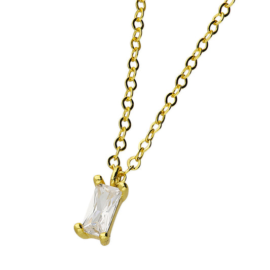 Sunshine CZ Rectangle Necklace - John Ross Jewellers