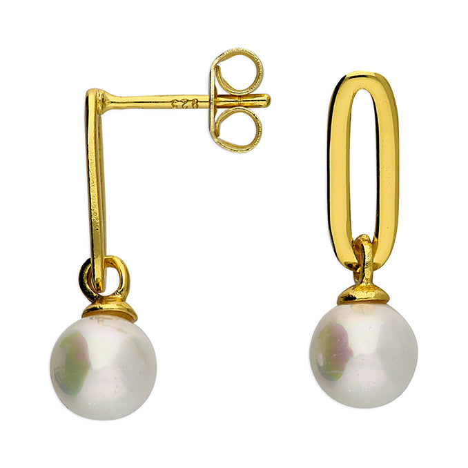 SUNSHINE Pearl Oval Drop Earrings - John Ross Jewellers