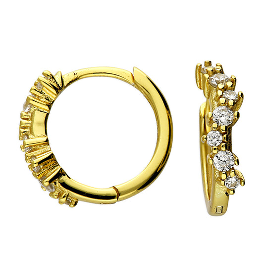 Sunshine CZ Wave Huggie Hoop Earrings | 10mm - John Ross Jewellers