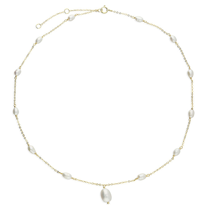 Sunshine Freshwater Pearl Teardrop Necklace | 41-46cm - John Ross Jewellers