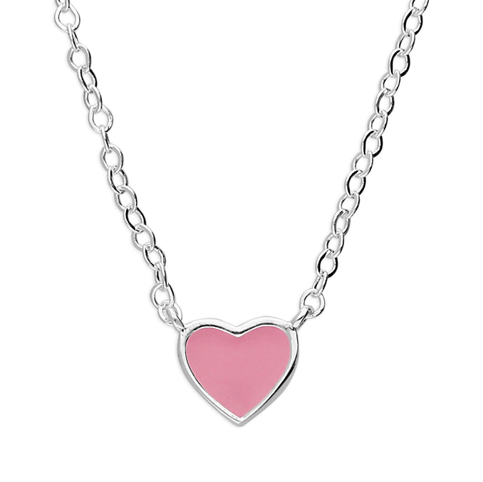 My Cute Pink Enamel Heart Necklace - John Ross Jewellers