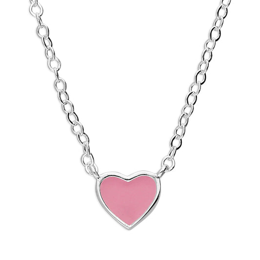 My Cute Pink Enamel Heart Necklace - John Ross Jewellers