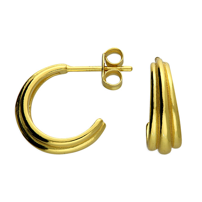 Sunshine Three Lined Hoop Earrings - John Ross Jewellers