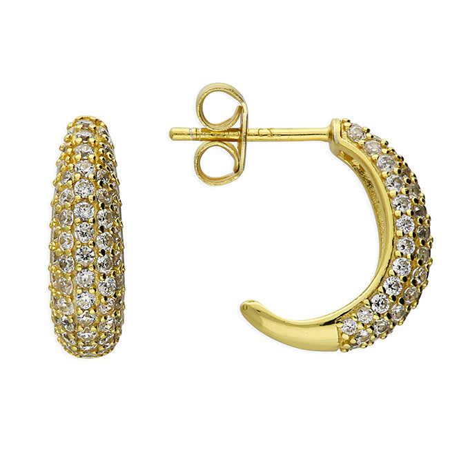 Sunshine CZ J Hoop Earrings - John Ross Jewellers