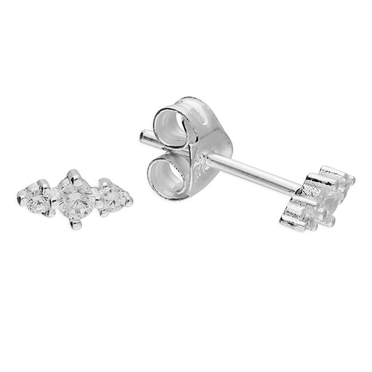 Silver CZ Winged Stud Earrings - John Ross Jewellers