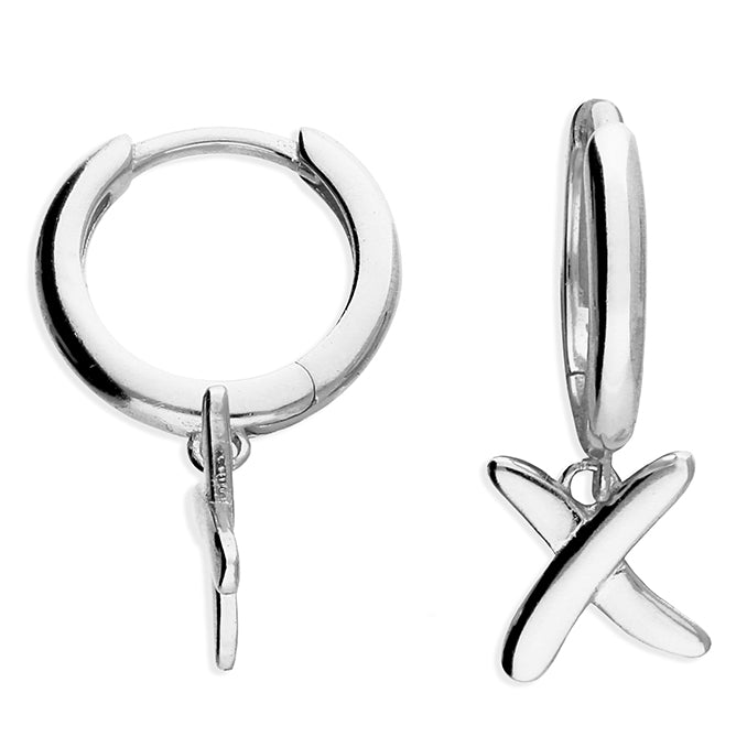 Silver Kiss Huggie Hoop Earrings - John Ross Jewellers