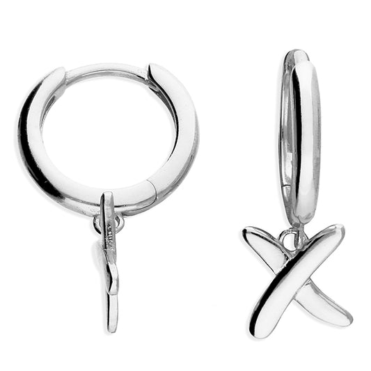 Silver Kiss Huggie Hoop Earrings - John Ross Jewellers