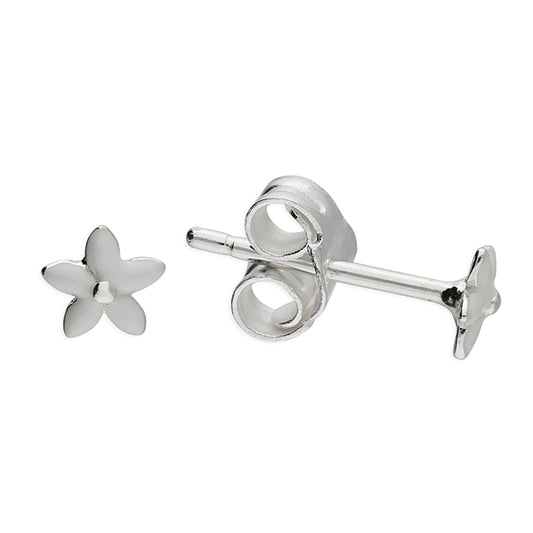 Silver White Enamel Flower Stud Earrings - John Ross Jewellers