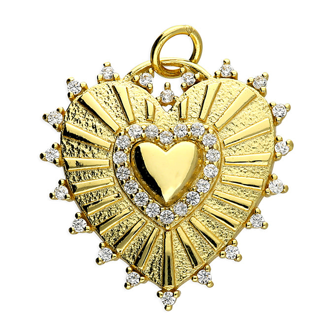 Sunshine CZ Heart Necklace | 22mm - John Ross Jewellers