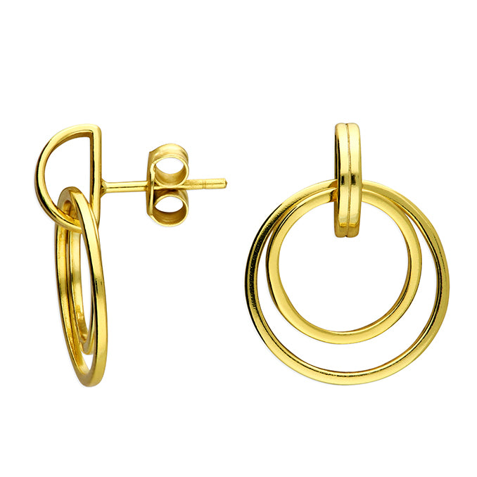 Sunshine Double Circle Elegant Drop Earrings - John Ross Jewellers