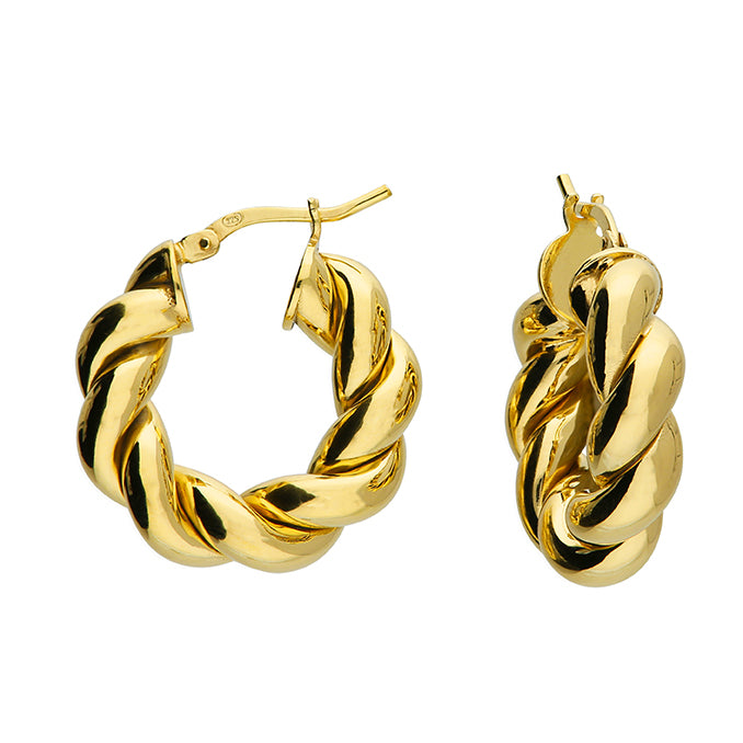 Sunshine Deep Twist Hoop Earrings | 22mm - John Ross Jewellers