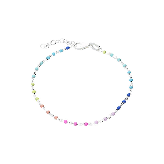 Silver Dainty Pastel Enamel Bracelet - John Ross Jewellers