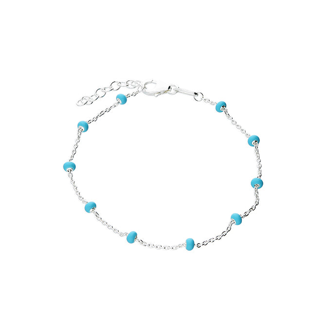 Silver Dainty Turquoise Enamel Bracelet - John Ross Jewellers